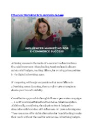 Influencer Marketing for E-commerce Success
