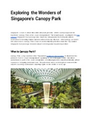 Exploring the Wonders of Singapore’s Canopy Park