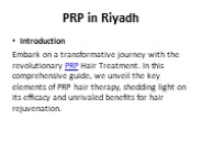 PRP in Riyadh