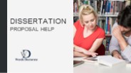 Dissertation Proposal Help In Chicago, USA