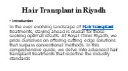 Hair Transplant in Riyadh