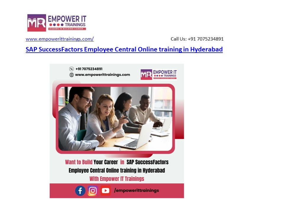 Best SAP SuccessFactors Employee Central Online training in Hyderabad