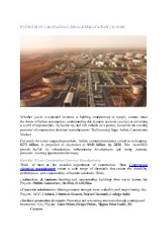 Potential of Construction Chemical Manufacturers in India