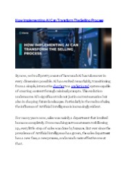 How Implementing AI Can Transform the Selling Process