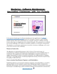 Mastering Software Maintenance: Navigating Challenges with Our Experts