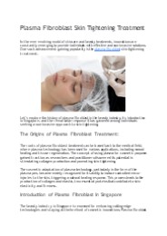 Plasma Fibroblast Skin Tightening Treatment