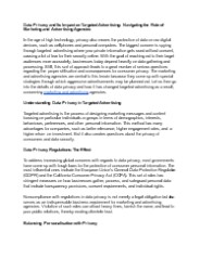 Navigating Data Privacy in Targeted Advertising