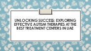 Autism Treatment Centers in UAE
