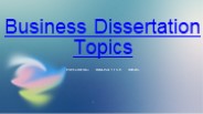 Business Dissertation Topics New York, USA.