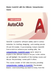 Master AutoCAD with the Ultimate Comprehensive Course