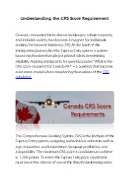 Understanding the CRS Score Requirement