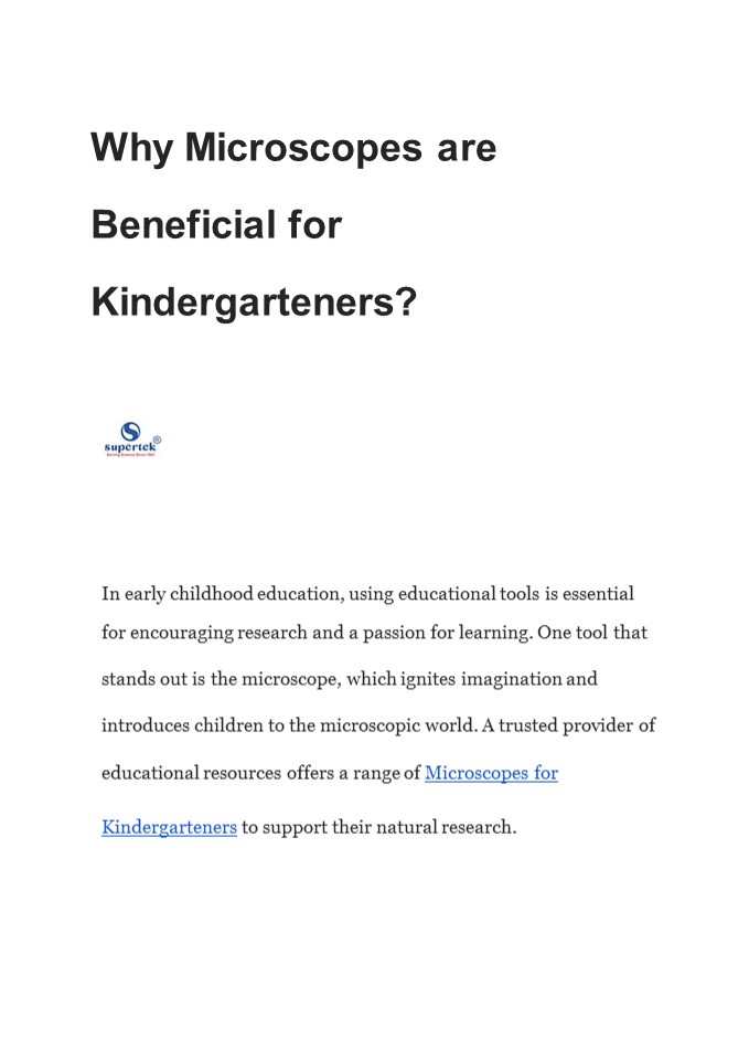 Why Microscopes are Beneficial for Kindergarteners?