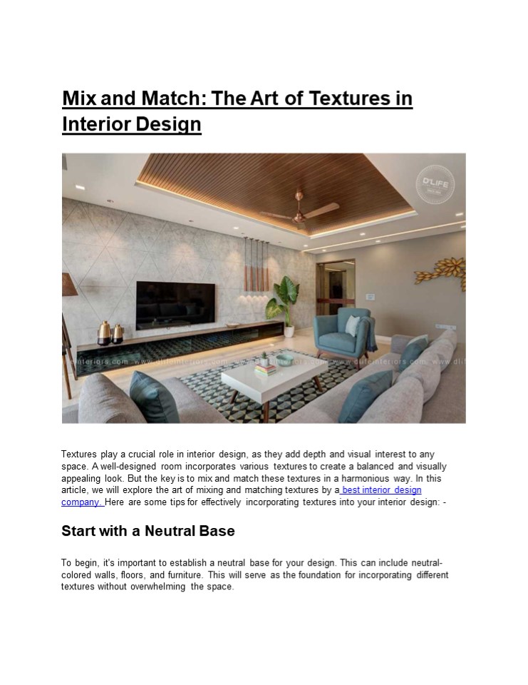 Mix and Match: The Art of Textures in Interior Design