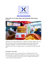 McDonald's Lunch Hours: When Does McDonald's Start Serving Lunch?