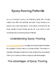Epoxy flooring pottsville