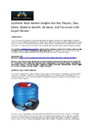Competitive Landscape: Synthetic Rope Market Strategies