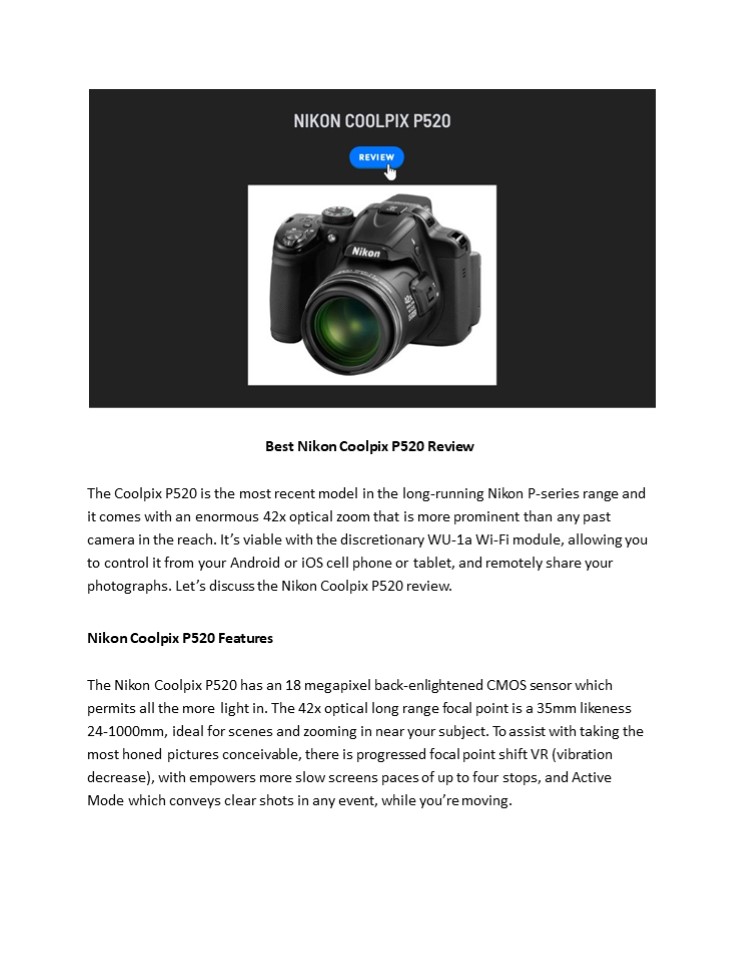 Best Nikon Coolpix P520 Review