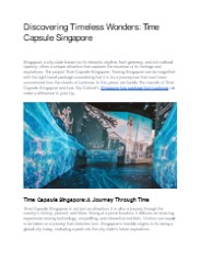 Discovering Timeless Wonders: Time Capsule Singapore
