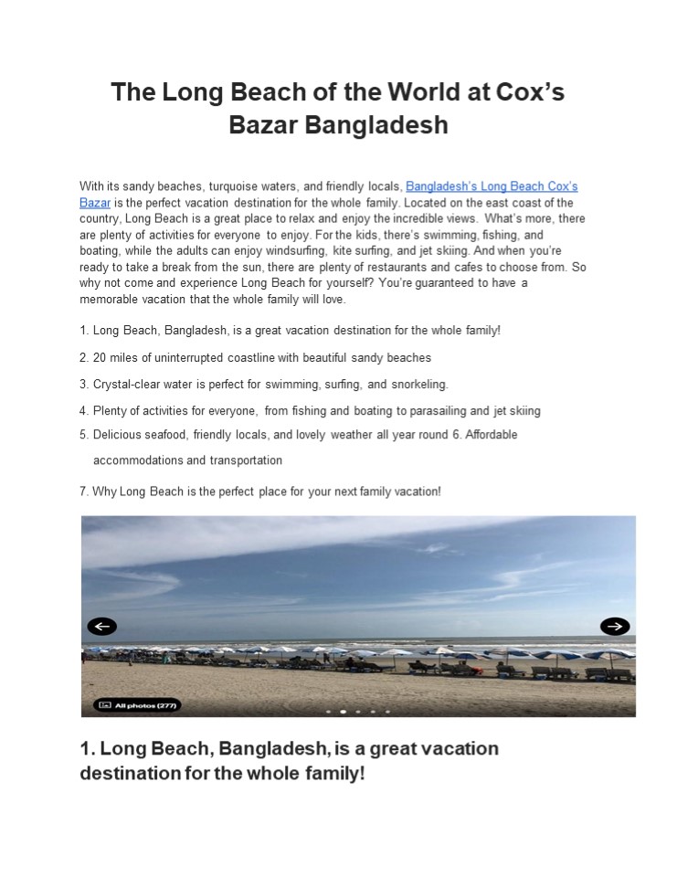 The Long Beach of the World at Cox’s Bazar Bangladesh