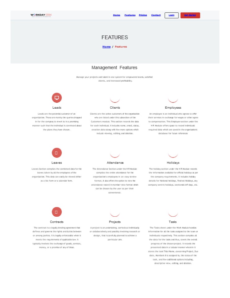 Workday CRM Management Features