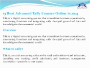 15 Best Advanced Tally Courses Online in 2024