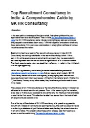 Top recruitment consultancy in India