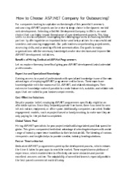 How to Choose ASP.NET Company for Outsourcing?