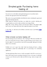 Simplest guide Purchasing home heating oil