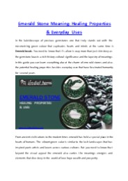 Emerald Stone Meaning: Healing Properties & Everyday Uses