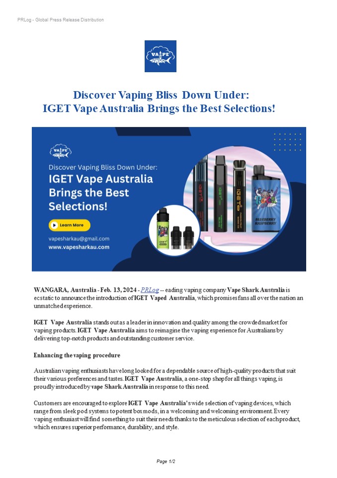 Discover Vaping Bliss Down Under: IGET Vape Australia Brings the Best Selections!