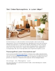 Sind Online-Räumungsfirma in Luzern billiger?