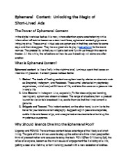 Ephemeral Content: The Magic of Short-Lived Ads