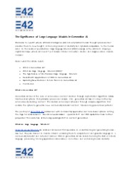 Role of Large Language Models in Generative AI