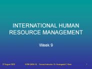 INTERNATIONAL HUMAN RESOURCE MANAGEMENT