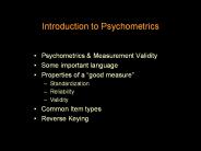 Introduction to Psychometrics