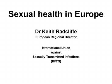 Sexual health in Europe