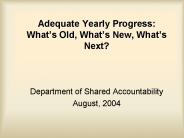 Adequate Yearly Progress: What