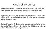 Kinds of evidence