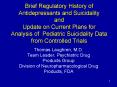 Brief Regulatory History of Antidepressants and Suicidality and Update on Current Plans for Analysis of Pediatric Suicidality Data from Controlled Trials PowerPoint PPT Presentation