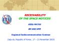 RECEIVABILITY OF THE SPACE NOTICES Attila MATAS BR SSDSPR PowerPoint PPT Presentation