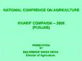 BALWINDER SINGH SIDHU Director of Agriculture. PowerPoint PPT Presentation