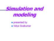 Simulation and modeling