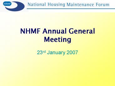 NHMF Annual General Meeting