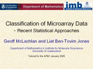 Classification of Microarray Data - Recent Statistical Approaches