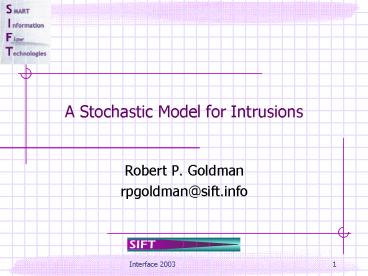 A Stochastic Model for Intrusions