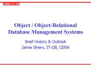 Object ObjectRelational Database Management Systems