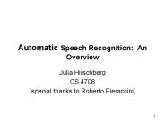 Automatic Speech Recognition: An Overview