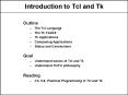 Introduction to Tcl and Tk PowerPoint PPT Presentation