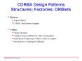 CORBA Design Patterns Structures Factories ORBlets PowerPoint PPT Presentation