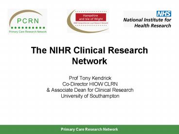 The NIHR Clinical Research Network
